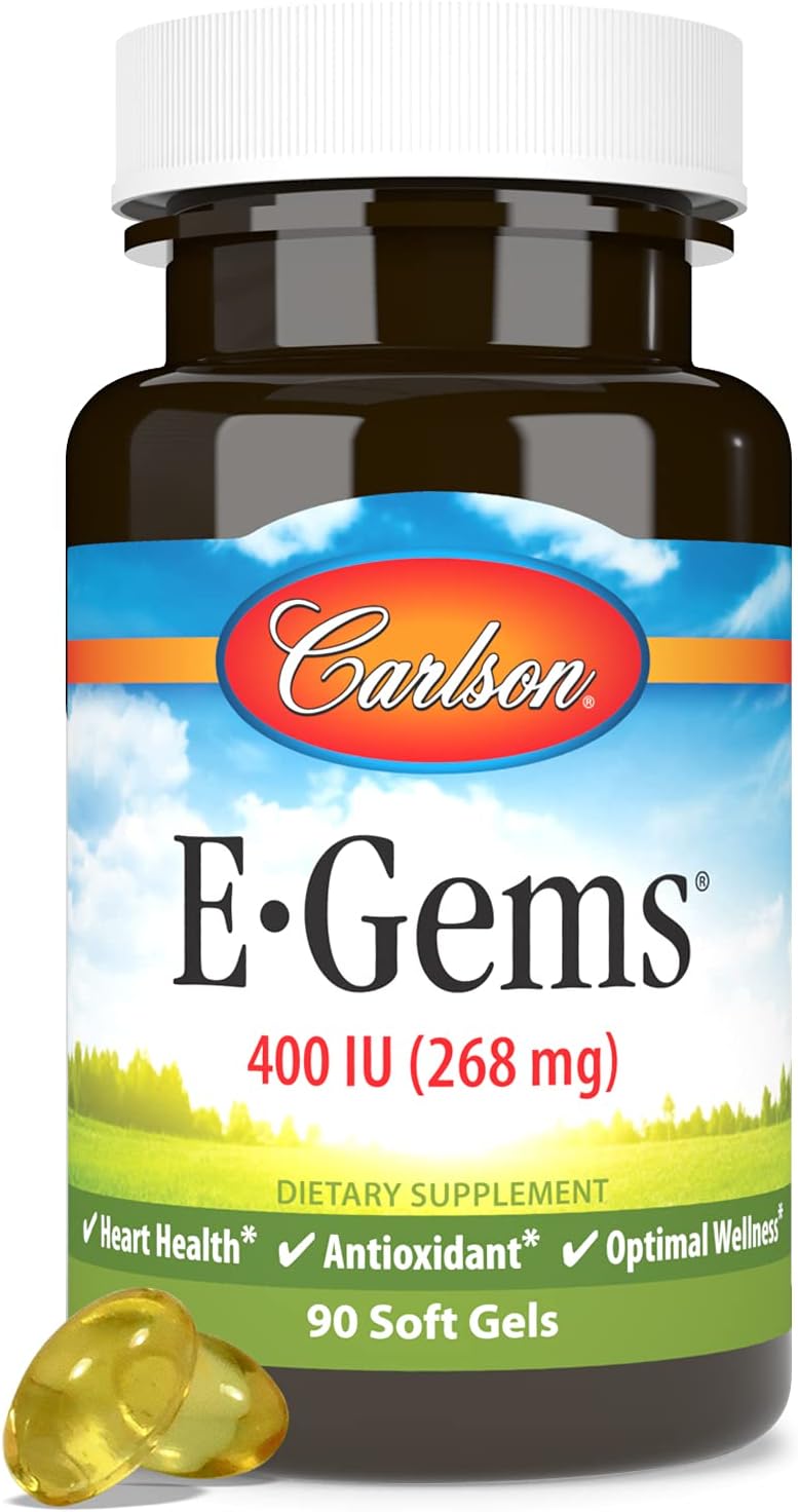 Carlson E-Gems, 400 UI (268 mg) de Vitamina E, 90 Cápsulas Blandas
