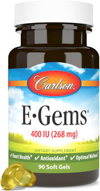 Carlson E-Gems, 400 UI (268 mg) de Vitamina E, 90 Cápsulas Blandas