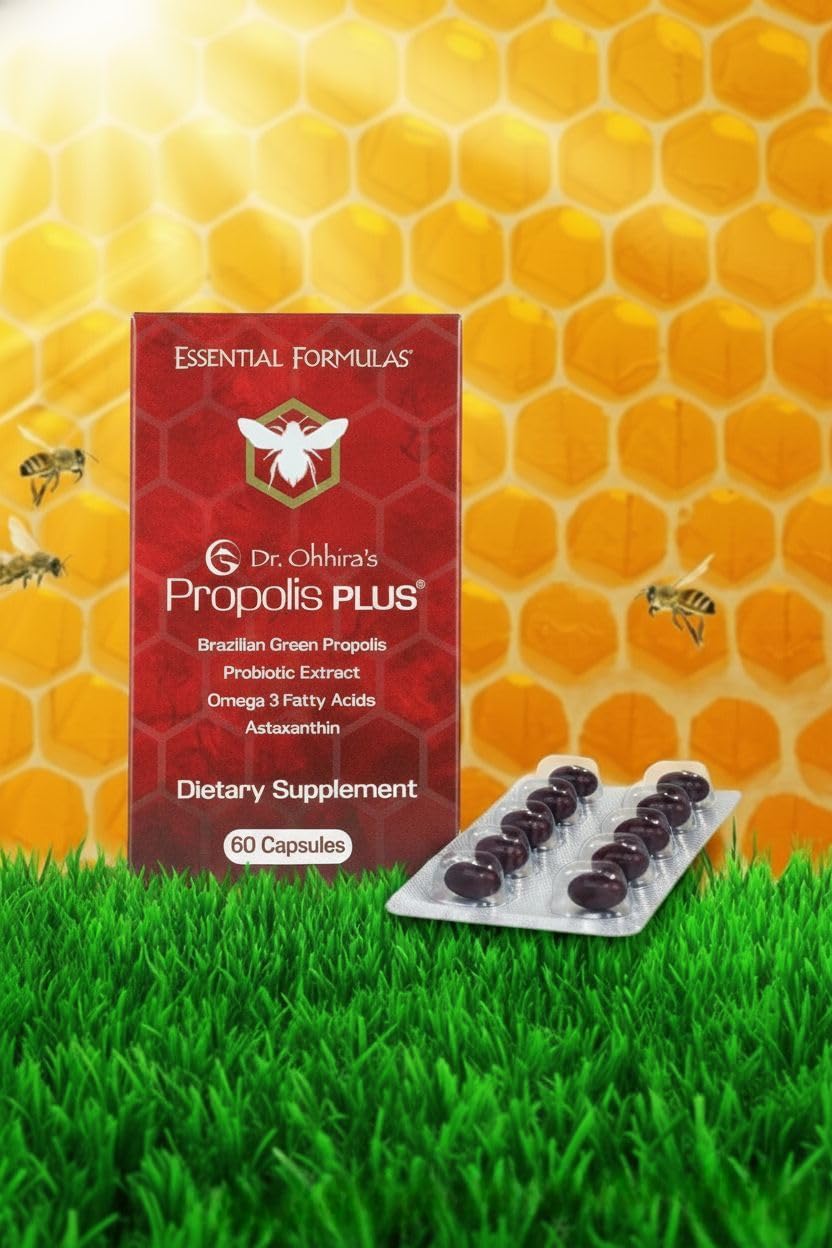 Dr. Ohhira's Propolis Plus - Propóleo Verde Brasileño con Postbióticos y Omega-3 (30 Cápsulas)