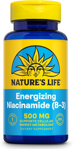 Nature's Life Niacinamide 500 mg – Vitamina B3 Sin Enrojecimiento – 100 Comprimidos