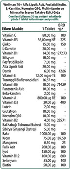 Vitabiotics Wellman 70+ 30 Comprimidos