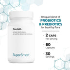 Supersmart Candalb - Probióticos y Prebióticos con Lactobacillus Acidophilus, Rhamnosus e Inulina - 60 Cápsulas