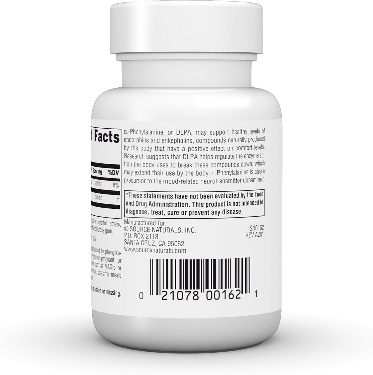 Source Naturals DLPA DL-Fenilalanina, 375 mg - 60 Comprimidos – Image 4