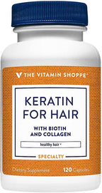 The Vitamin Shoppe Hair Keratin with Biotin and Collagen, 120 Capsules