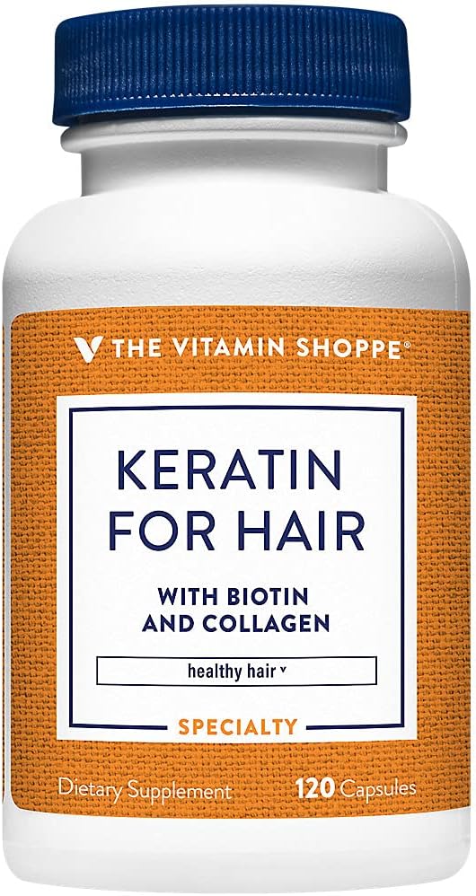The Vitamin Shoppe Hair Keratin with Biotin and Collagen, 120 Capsules