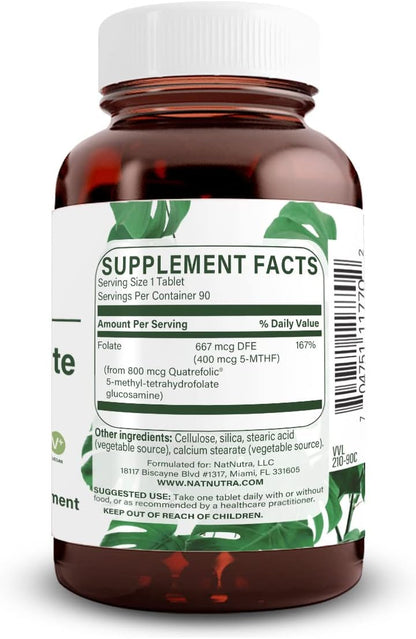 Natural Nutra Active Methyl Folate - – El folato contribuye a la formación normal de las células sanguíneas. – Image 2