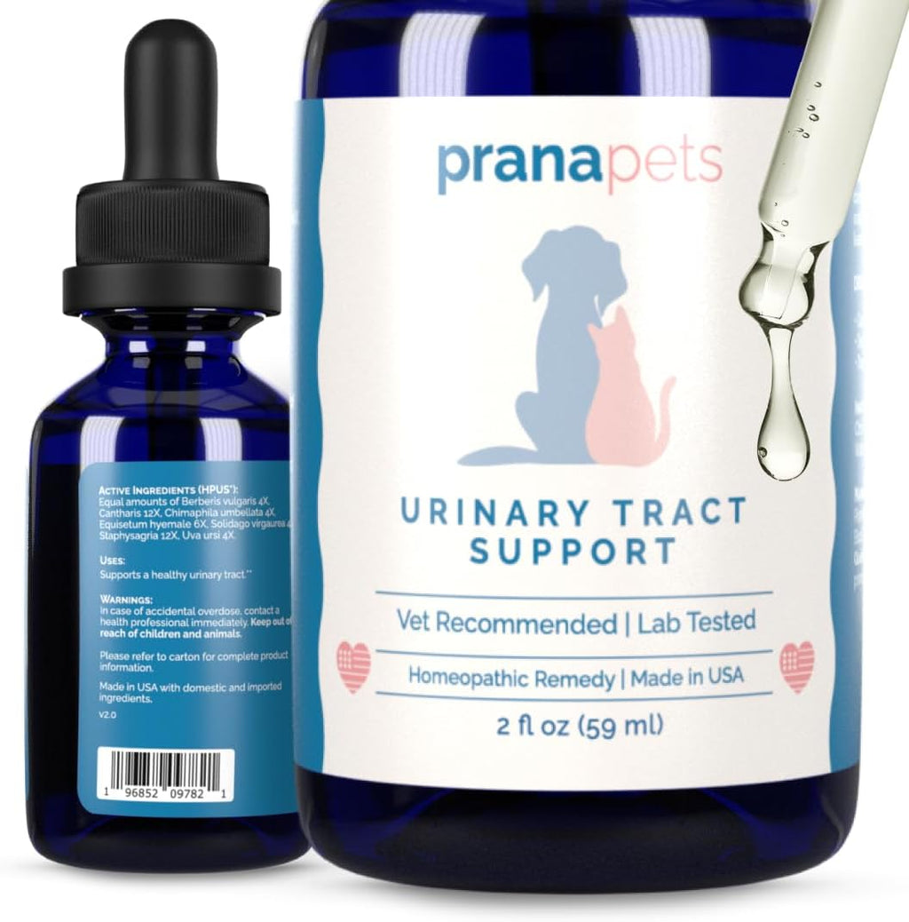 PranaPets Suplemento Líquido para el Tracto Urinario en Perros y Gatos | Apoyo Natural para la Vejiga