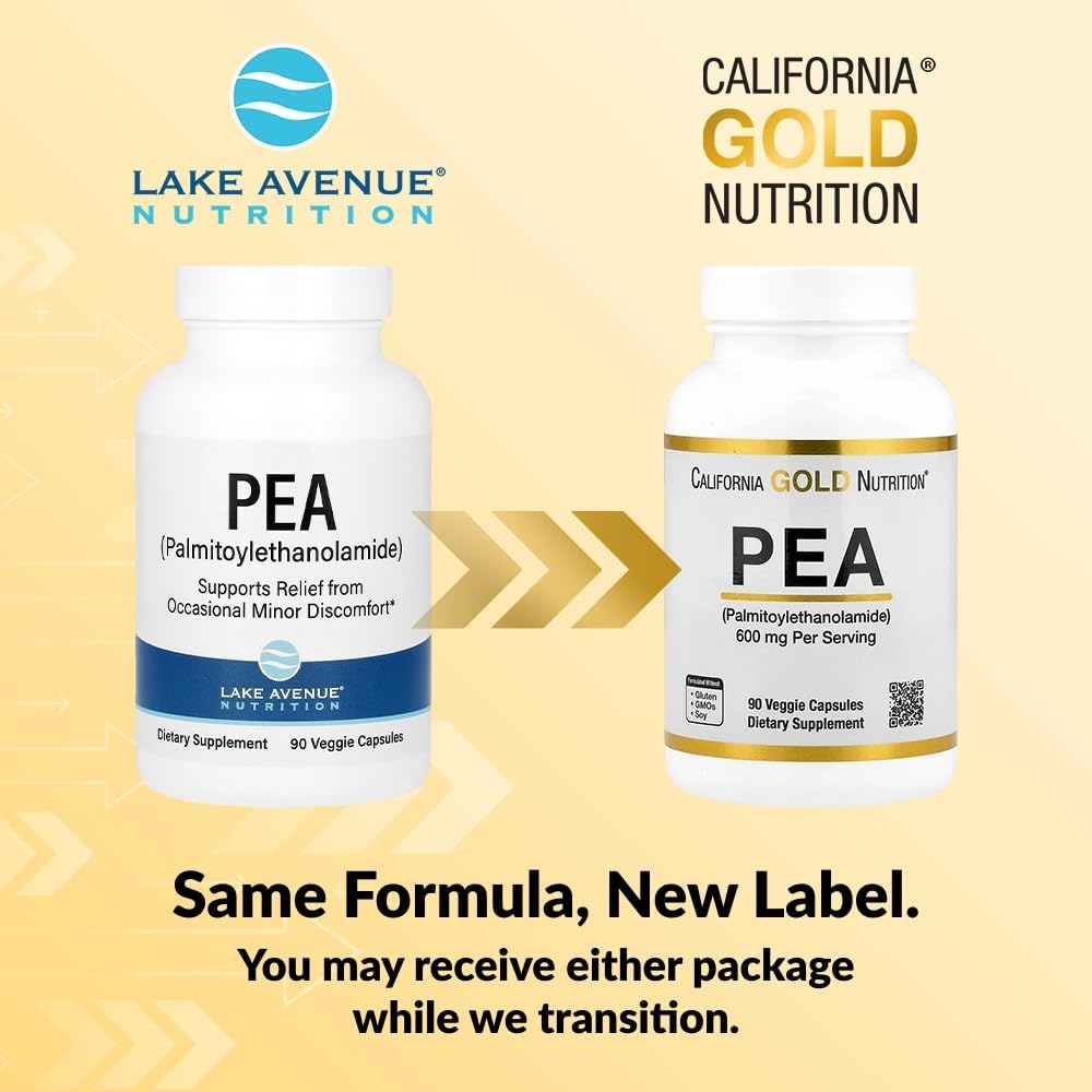 Lake Avenue Nutrition PEA (Palmitoylethanolamida) Micronizada, 300 mg, 90 Cápsulas Vegetales