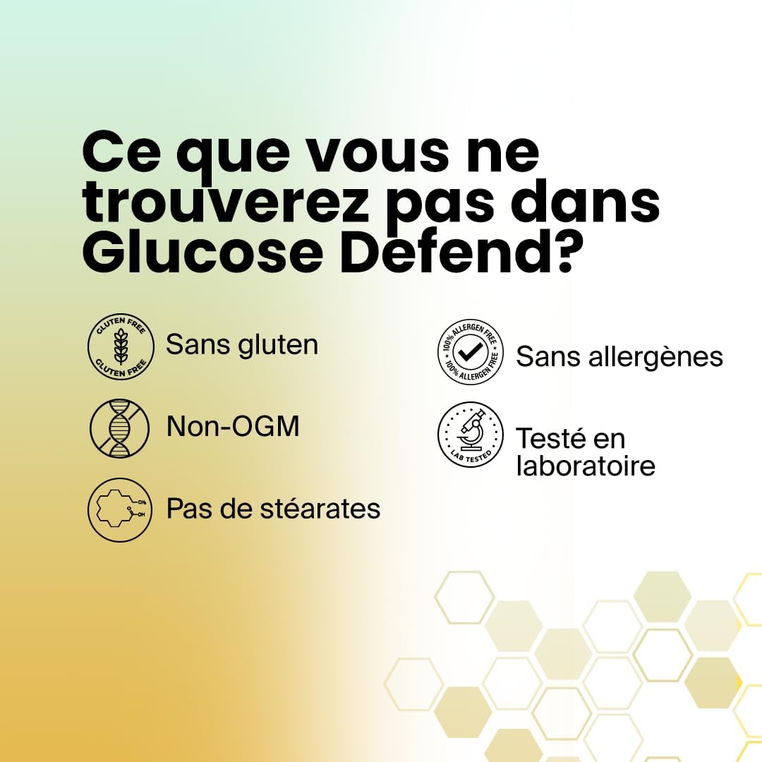 Glucose Defend con Berberina, Ácido Alfa Lipoico, CinSulin® Canela, Crominex 3+®, Extracto de Momordica Charantia, Vanadio – 60 Cápsulas Veganas