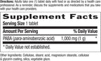 Country Life PABA 1000 mg, 60 Comprimidos