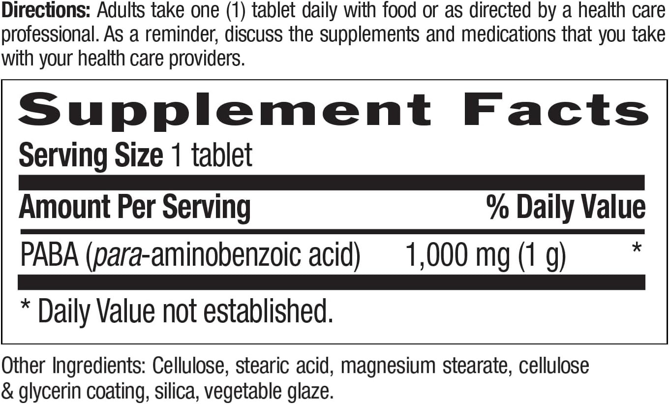 Country Life PABA 1000 mg, 60 Comprimidos