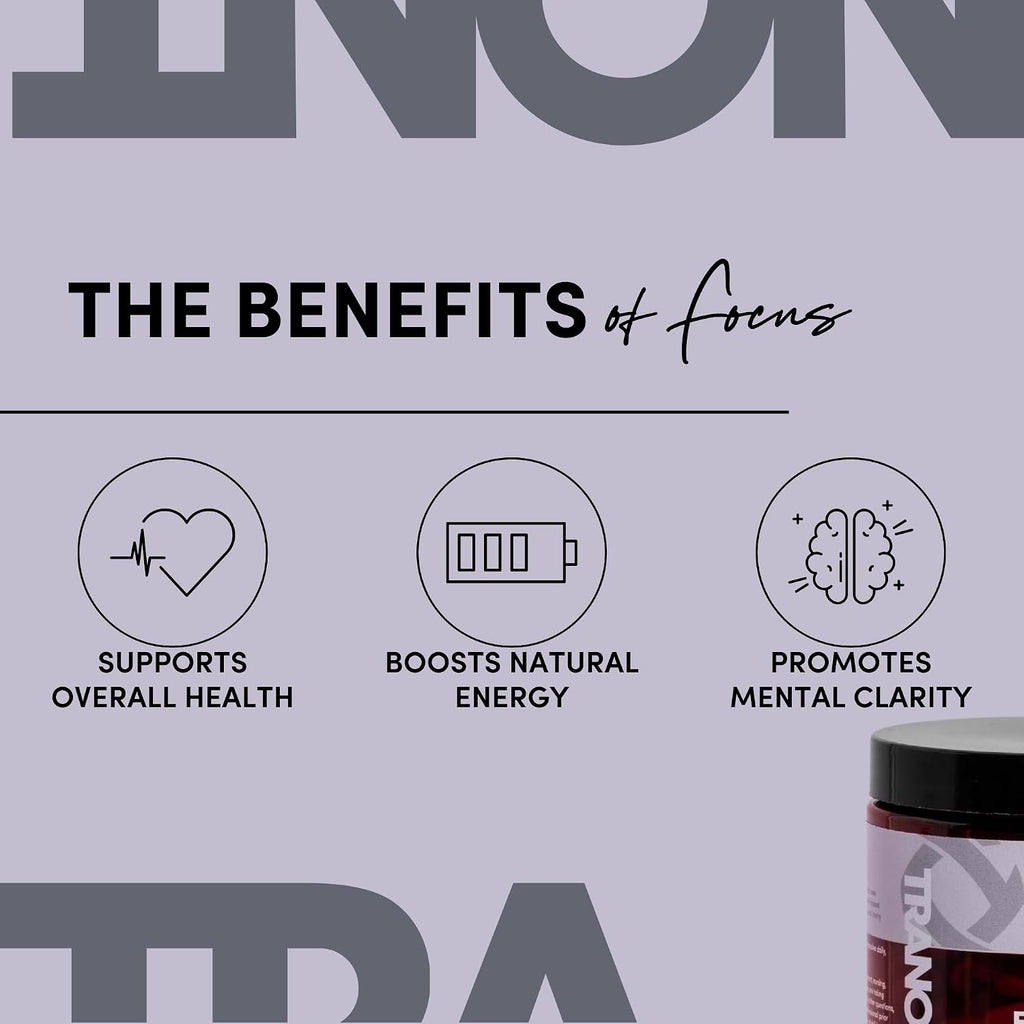 Tranont Focus Complejo B - Claridad Mental, Energía y Salud Inmunológica con Lion's Mane y Té Verde - Vegano, Sin Gluten - 90 Cápsulas