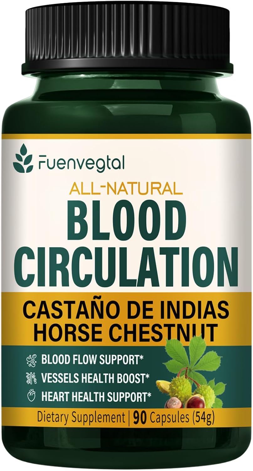Cápsulas de Castaño de Indias y Diosmina para la Circulación - Suplemento Herbal 10 en 1 - 90 Cápsulas