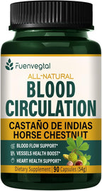 Cápsulas de Castaño de Indias y Diosmina para la Circulación - Suplemento Herbal 10 en 1 - 90 Cápsulas