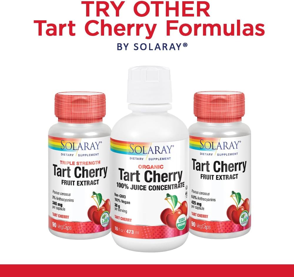 SOLARAY Cápsulas de Extracto de Cereza Ácida y Semilla de Apio – 620 mg, 60 Cápsulas Veganas