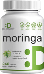 Cápsulas de Moringa 240 Cápsulas – Extracto Puro de Hoja de Moringa – Superalimento Verde Completo