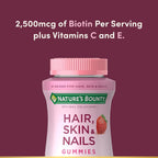 Nature's Bounty Gominolas de Biotina para Cabello, Piel y Uñas, 200 unidades