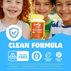 Jolly Kids Multivitamin Gummies - 60 Gominolas Multivitamínicas Sin Azúcar para Niños de 4-12 Años, con Alulosa y Prebióticos, Orgánicas, Sabor Fresa Limón