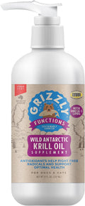 Grizzly Aceite de Krill Antártico Salvaje - Suplemento Antioxidante Natural para Perros, 236 ml