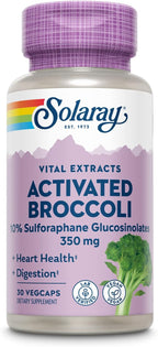 SOLARAY Extracto de Semilla de Brócoli Activado 350 mg, 10% Sulforafano Glucosinolatos, 30 Cápsulas
