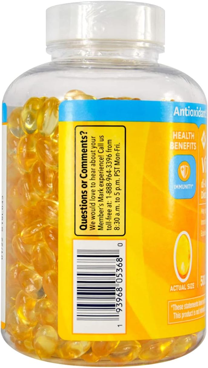 Member's Mark Vitamina E 180 mg, 500 Cápsulas