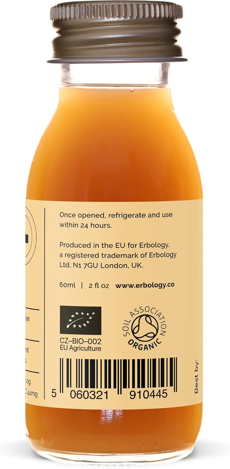 Zumos de Bergamota Orgánicos 100% - Pack de 12 Dosis Diarias (60ml) - Alto en Vitamina C - Sin Azúcar Añadido