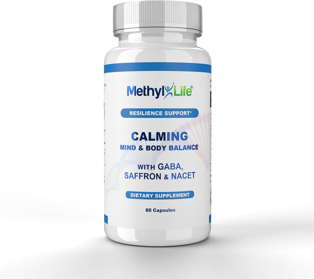 Methyl-Life® Calming con GABA y Azafrán – Cápsulas para el Equilibrio Diario y la Relajación – Vegano, Sin Gluten, Sin Alérgenos | 60 Cápsulas