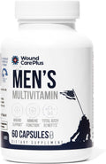 Wound Care Plus Men's Multivitamin – Mezcla completa de vitaminas y minerales con vitaminas A, B, C, D, E, zinc – 60 cápsulas – Sin gluten, no GMO