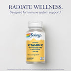 SOLARAY Vitamina C Tamponada 500 mg con Escaramujo y Acerola - 100 Cápsulas Veganas