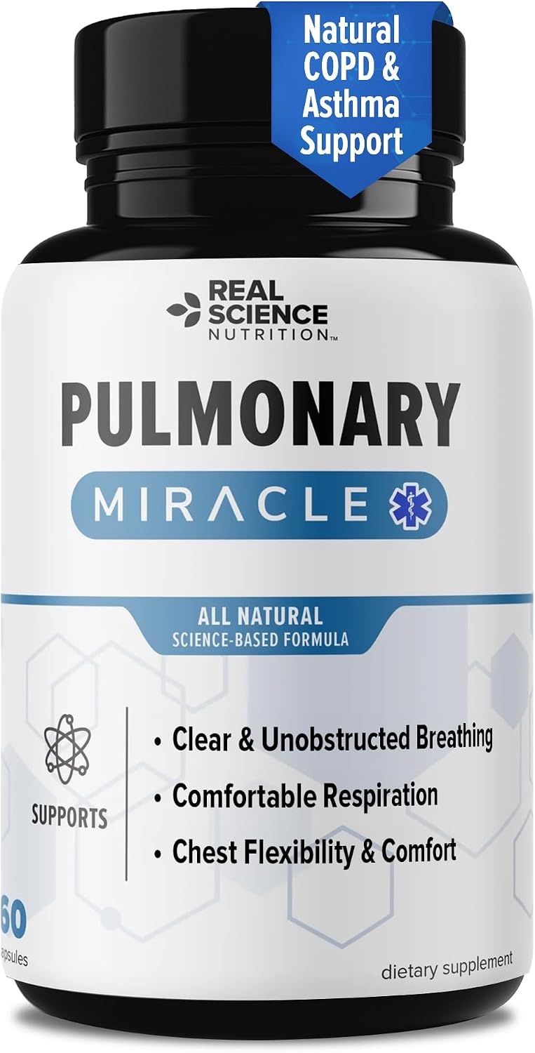 Pulmonary Miracle Cápsulas para el Soporte Pulmonar y la Respiración Clara, con Vinitrox y GABA, 180 Cápsulas (3 Envases de 60)