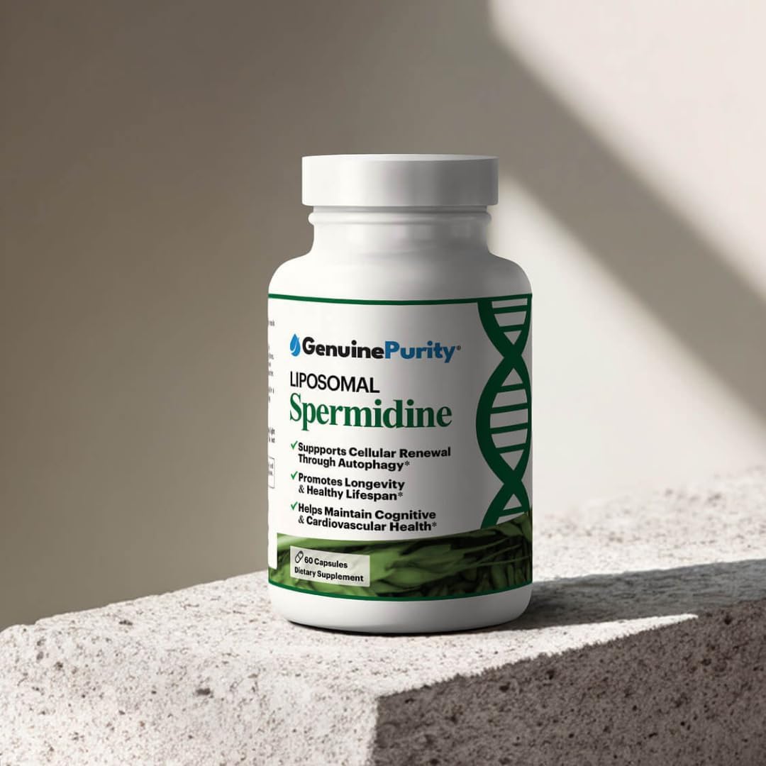 GenuinePurity Espermidina Liposomal 8 mg - 60 Cápsulas - Extracto de Germen de Trigo - Vegano, Sin Gluten, No-GMO