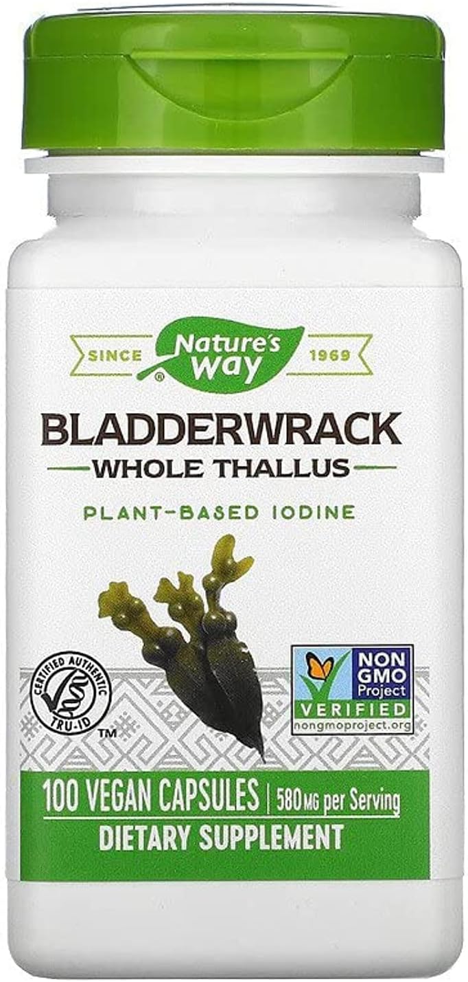 Nature's Way Fucus Vesiculosus (Fucus) Tallo Entero 580 mg, 100 Cápsulas (Paquete de 2)