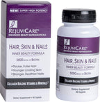 Rejuvicare Hair, Skin & Nails - Biotina 5000 mcg, Zinc y Folato - 30 cápsulas