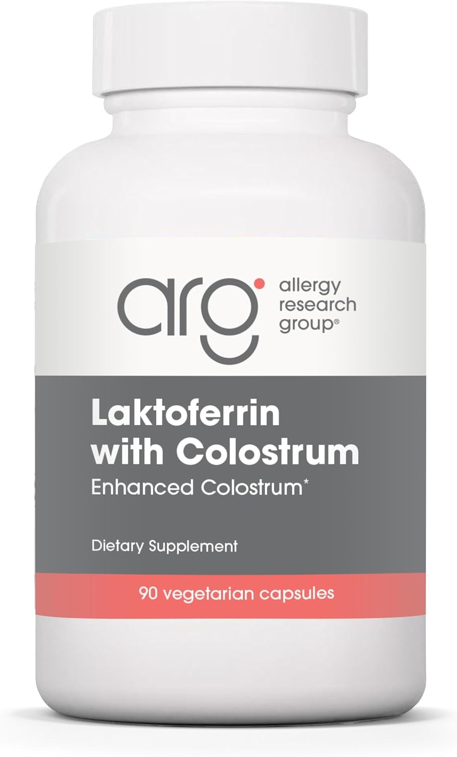 Lactoferrina con Calostro de Allergy Research Group - 300 mg Lactoferrina y 750 mg Calostro Bovino - Cápsulas Vegetales - 90 Unidades