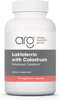 Lactoferrina con Calostro de Allergy Research Group - 300 mg Lactoferrina y 750 mg Calostro Bovino - Cápsulas Vegetales - 90 Unidades