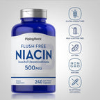 Piping Rock Niacin 500mg Flush Free | 240 Cápsulas | Suplemento de Vitamina B3