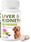 Cardo Mariano y SAM-E para Perros, Apoyo Hepático y Renal Avanzado con Silimarina, 120 Comprimidos Masticables