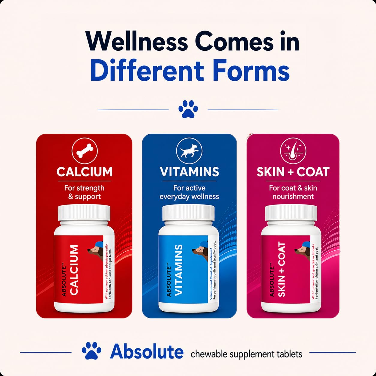 Drools Absolute Vitamin Tablet - Suplemento Multivitamínico para Perros, 110 Comprimidos