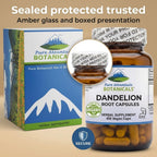 Pure Mountain Botanicals Cápsulas de Raíz de Diente de León - 450mg Orgánico - 90 Cápsulas Veganas Kosher Sin OGM