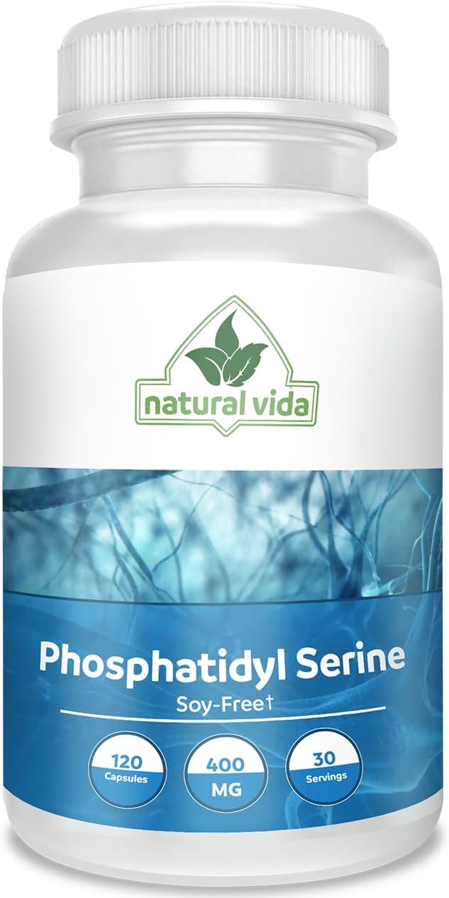 Natural Vida Fosfatidilserina 400 mg – 120 Cápsulas Vegetales (30 Dosis) – Sin Soja
