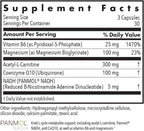 ARG Cofactores Mitocondriales - 300 mg Acetil-L-Carnitina, CoQ10, Vitamina B6 y Magnesio - 90 Cápsulas Vegetarianas