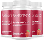 CelebrateONE Chewables Iron Free - Multivitamínico Bariátrico Masticable - Sabor Fresa Crema (30 tabletas)