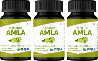 ORGANIC SPREE Comprimidos de Amla Orgánica - 1200 mg por ración - 120 comprimidos (Pack de 3) – Image 1