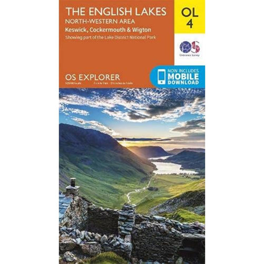 Mapa OS Explorer OL4 Lake District - Zona Noroeste: Keswick, Cockermouth y Wigton