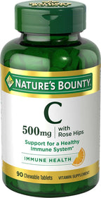Nature's Bounty Vitamina C 500 mg Masticable con Escaramujo, 90 Comprimidos