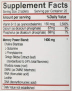 Memory Power Plus Vitamin Tablets - 40 Comprimidos