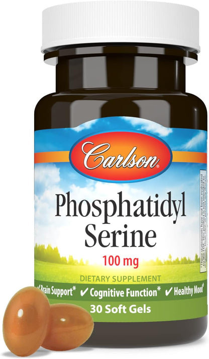 Carlson - Fosfatidilserina, 100 mg, No OGM, Función Cerebral, 30 Cápsulas Blandas – Image 5