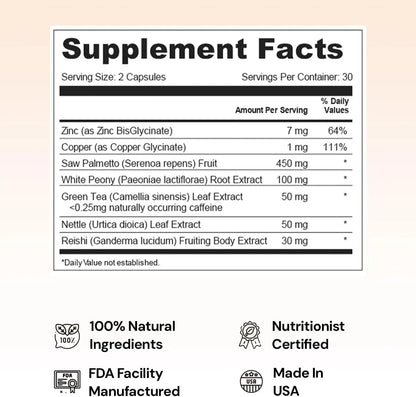 Nourished AndroEase Plus - Equilibrio Hormonal Vegano para Mujeres - Zinc, Reishi, Té Verde y Saw Palmetto - para Energía, – Image 9