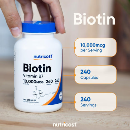 Nutricost Biotina (Vitamina B7) 10,000 mcg, – Huevos (especialmente la yema) – Image 6