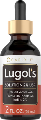 Carlyle Lugols Iodine 2% | Solución de Yodo y Yoduro Potásico | 118 ml (4 fl oz)
